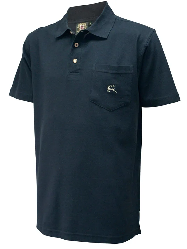 os-trachten-trachten-polo-herren-schwarz-xl-hirsch-stickerei image 1