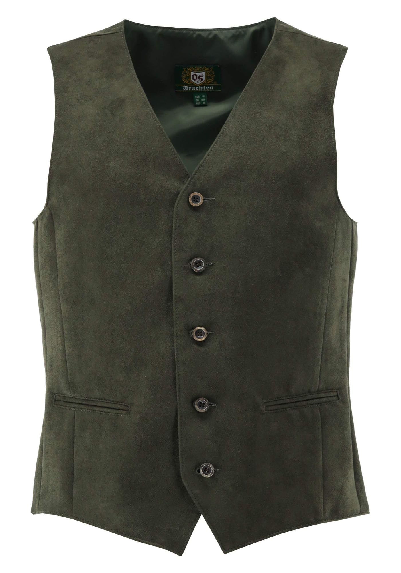 os-trachten-aroju-trachtenweste-herren-gr-50-slim-fit-gr-n image 1
