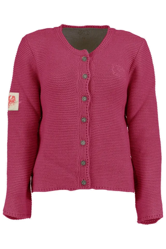 os-trachten-wolljanker-damen-strickjacke-himbeere-38-wolle image 1