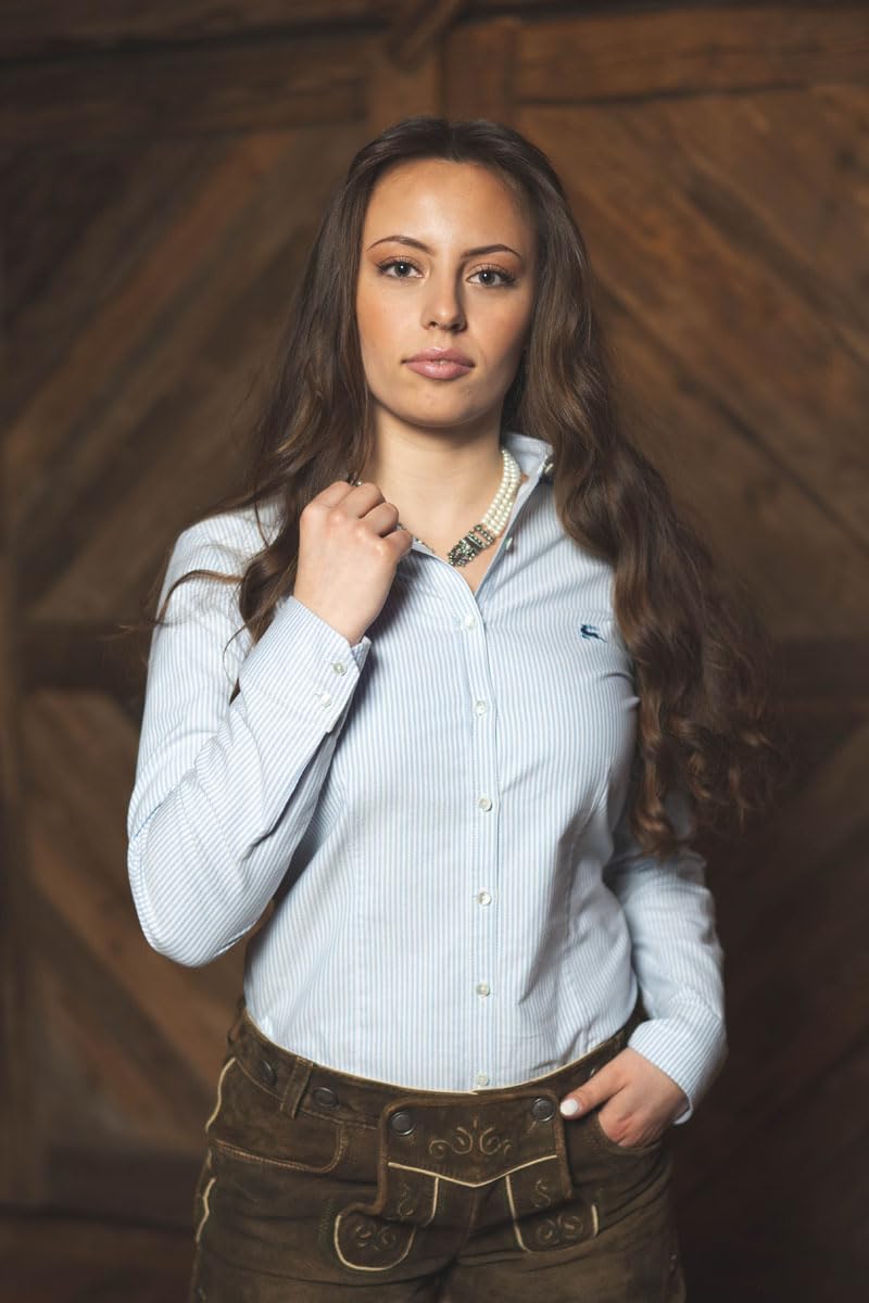 os-trachten-ladora-langarm-trachtenbluse-mit-stehkragen-dirndl image 2