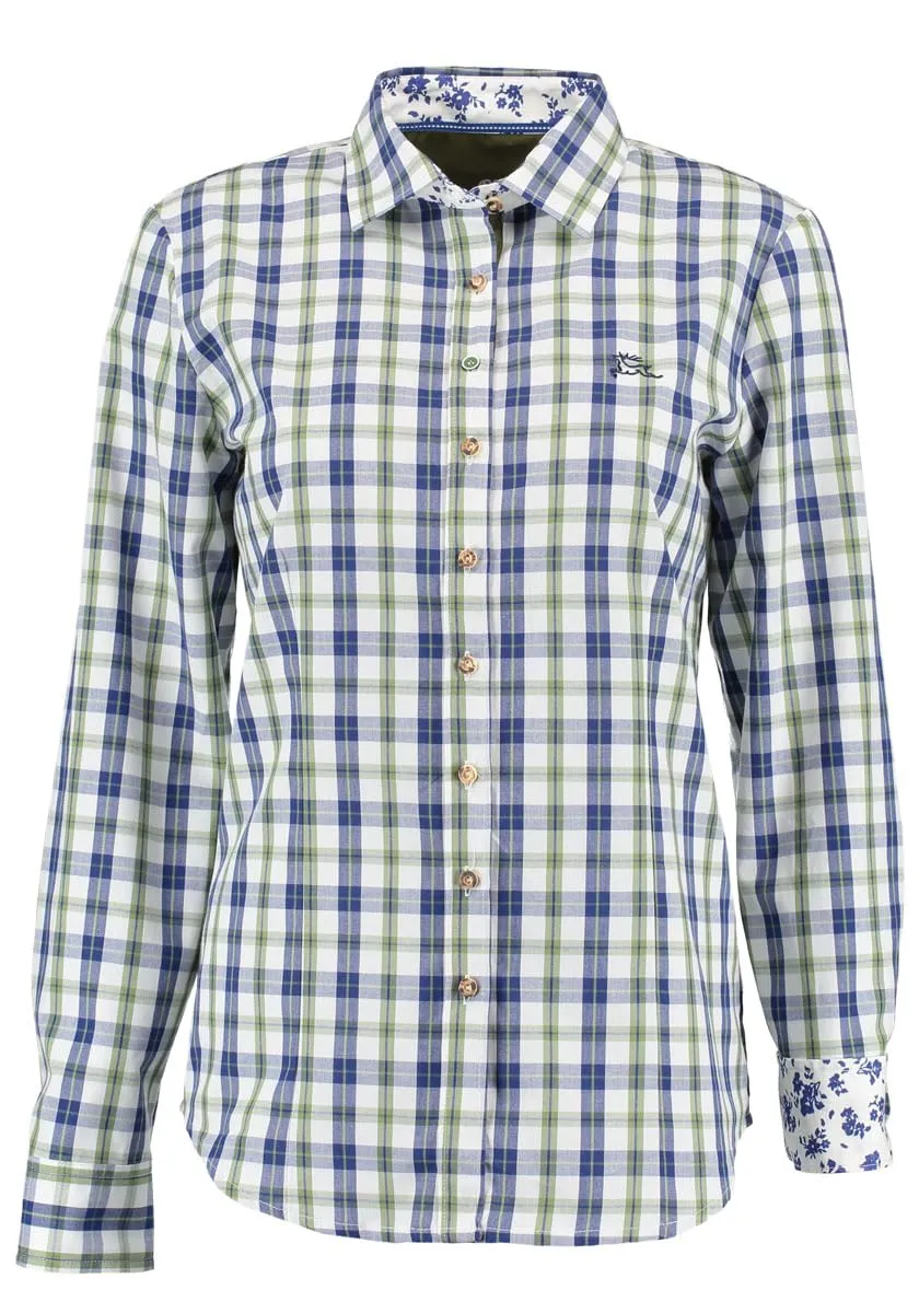 os-trachten-zidea-trachtenbluse-karo-hirschstickerei image 1
