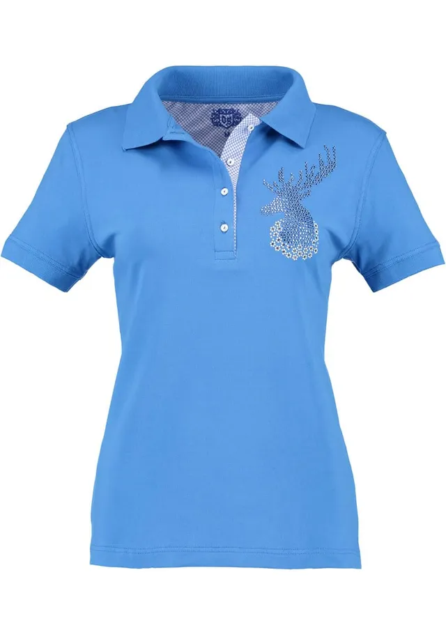 os-trachten-macos-damen-poloshirt-hirsch-pailletten image 1