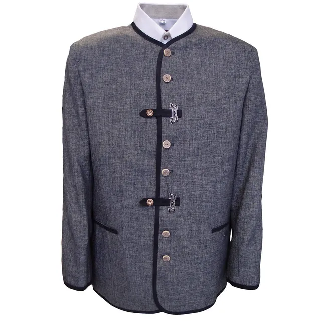 os-trachten-trachtenjanker-anthrazit-48-polyester-hirschhornkn-pfe image 1