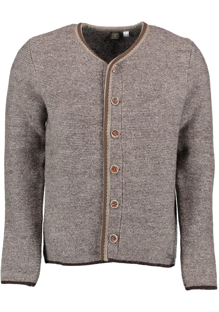 os-trachten-xaluna-strickjacke-dunkelbraun-rundhals-offen image 1