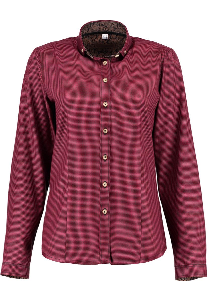 os-trachten-olepi-trachtenbluse-damen-langarm-karo-button-side image 1