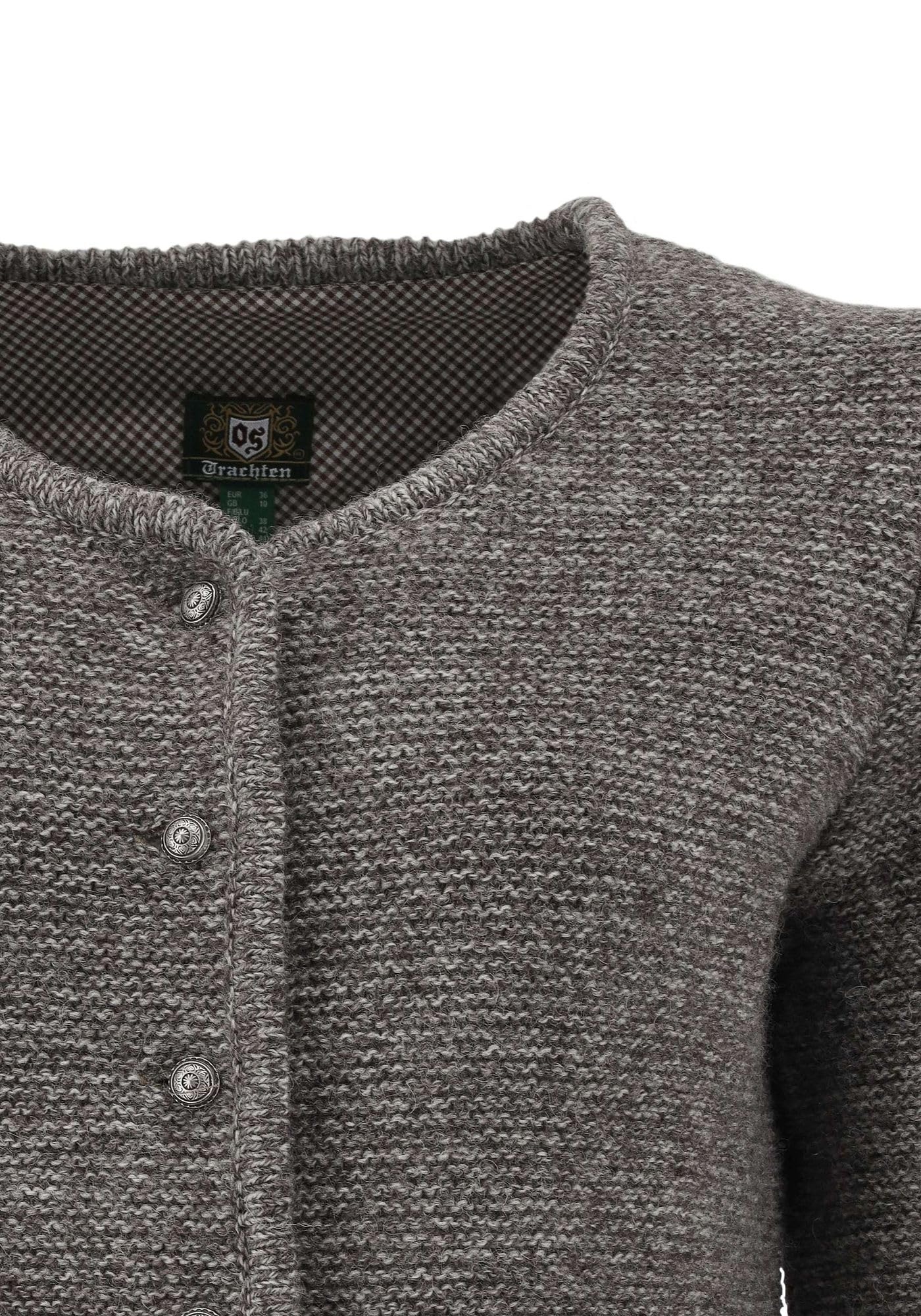 os-trachten-forivo-strickjacke-damen-rundhals-oliv image 3