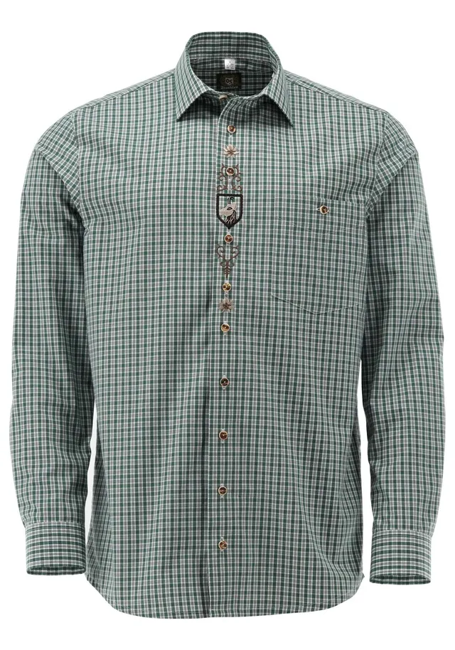 os-trachten-amboio-jagdhemd-herren-slim-fit-43-44-karo image 1
