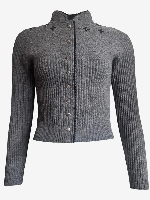 litzlfelder-mia-strickjacke-damen-grau-schurwolle image 1