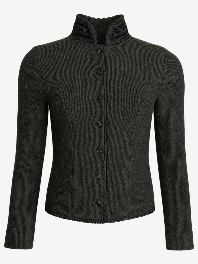 litzlfelder-strickblazer-caro-oliv-kammgarn image 1