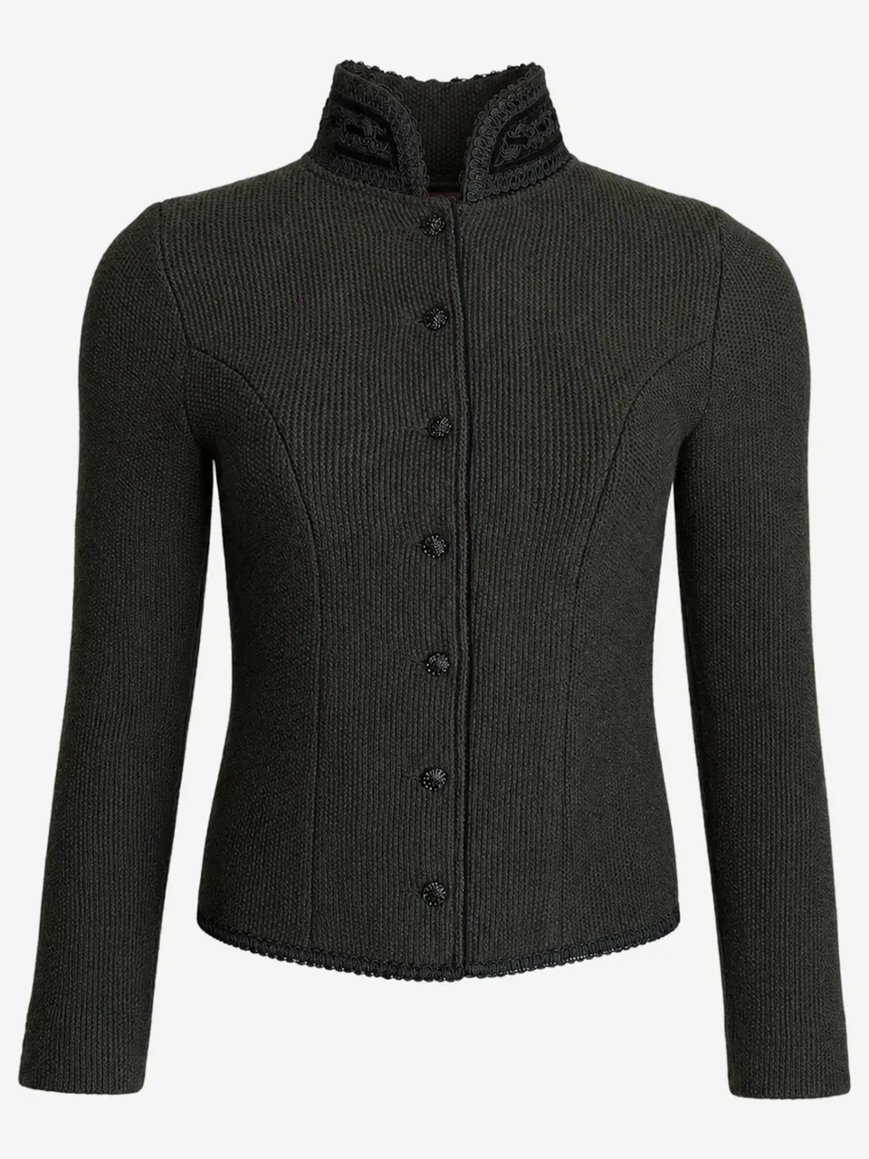 litzlfelder-strickblazer-caro-oliv-kammgarn image 1