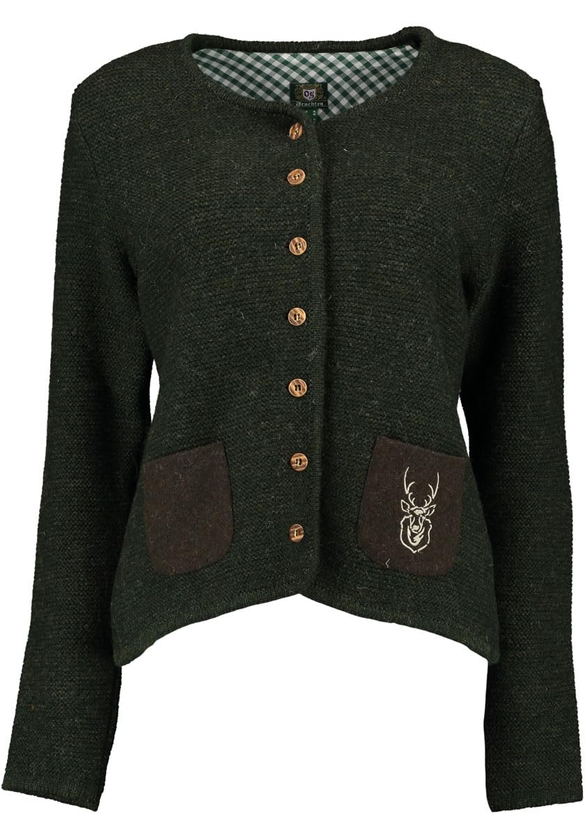 os-trachten-leunar-strickjacke-schurwolle-rundhals image 1