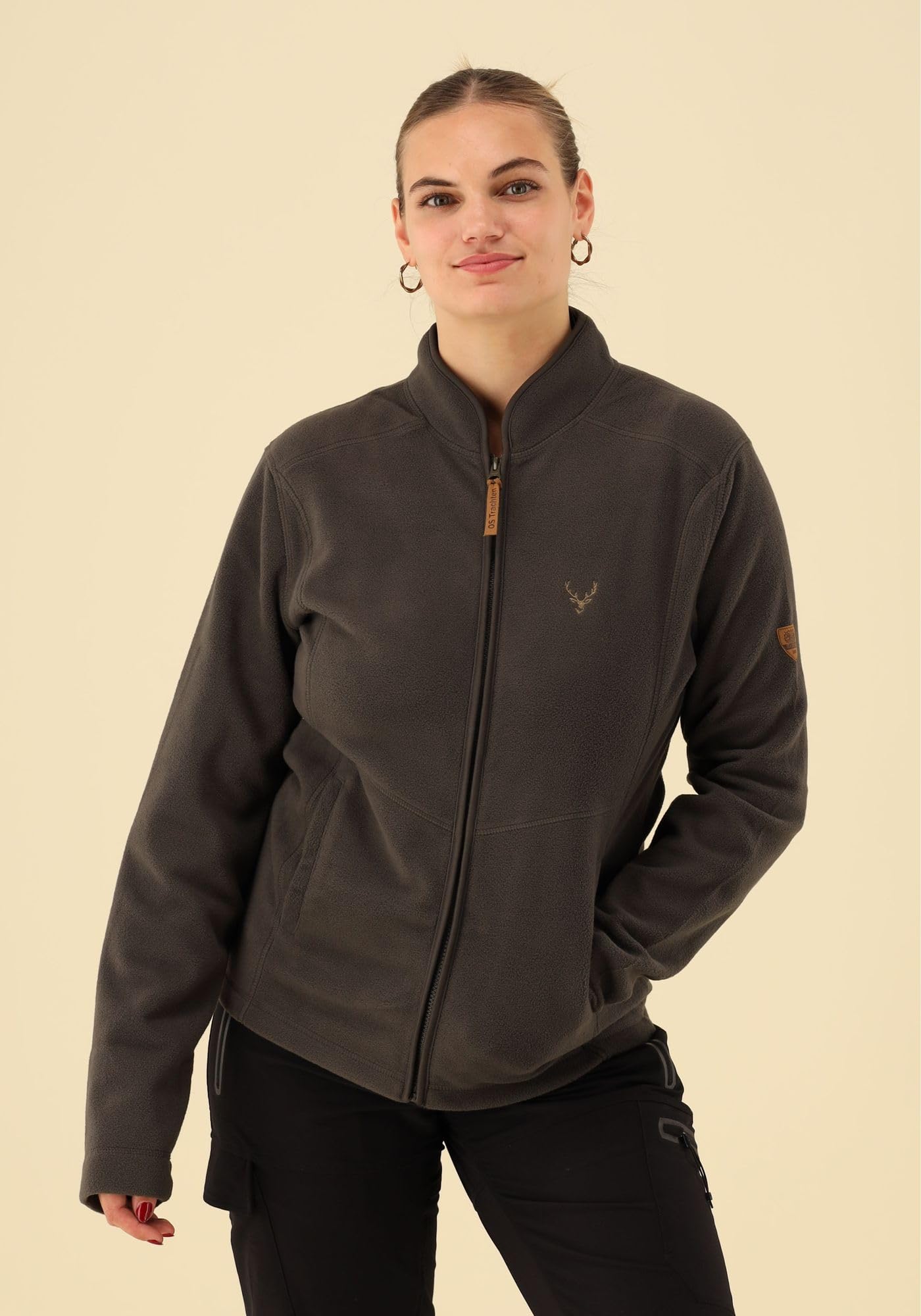os-trachten-kroios-fleecejacke-anthrazit-38-hirsch-stick image 6