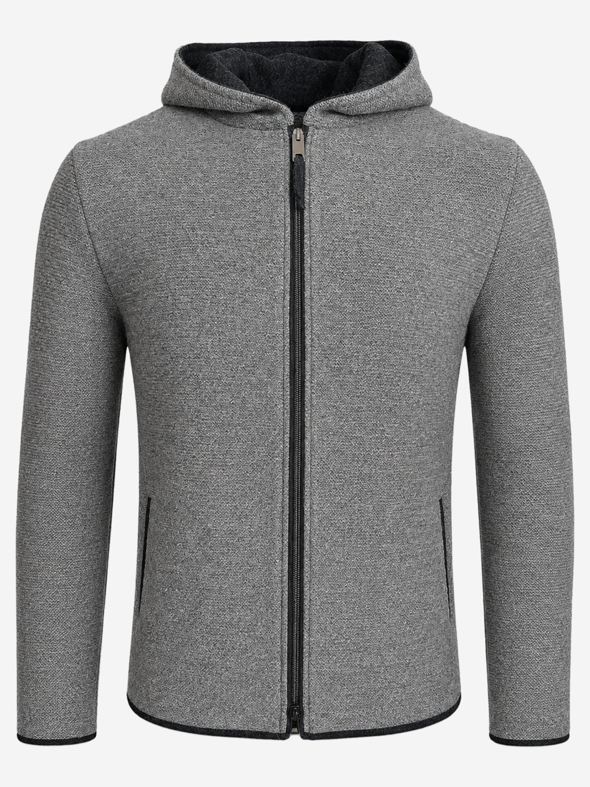litzlfelder-herren-basti-kapuzenjacke-mittelgrau-merinowolle image 1