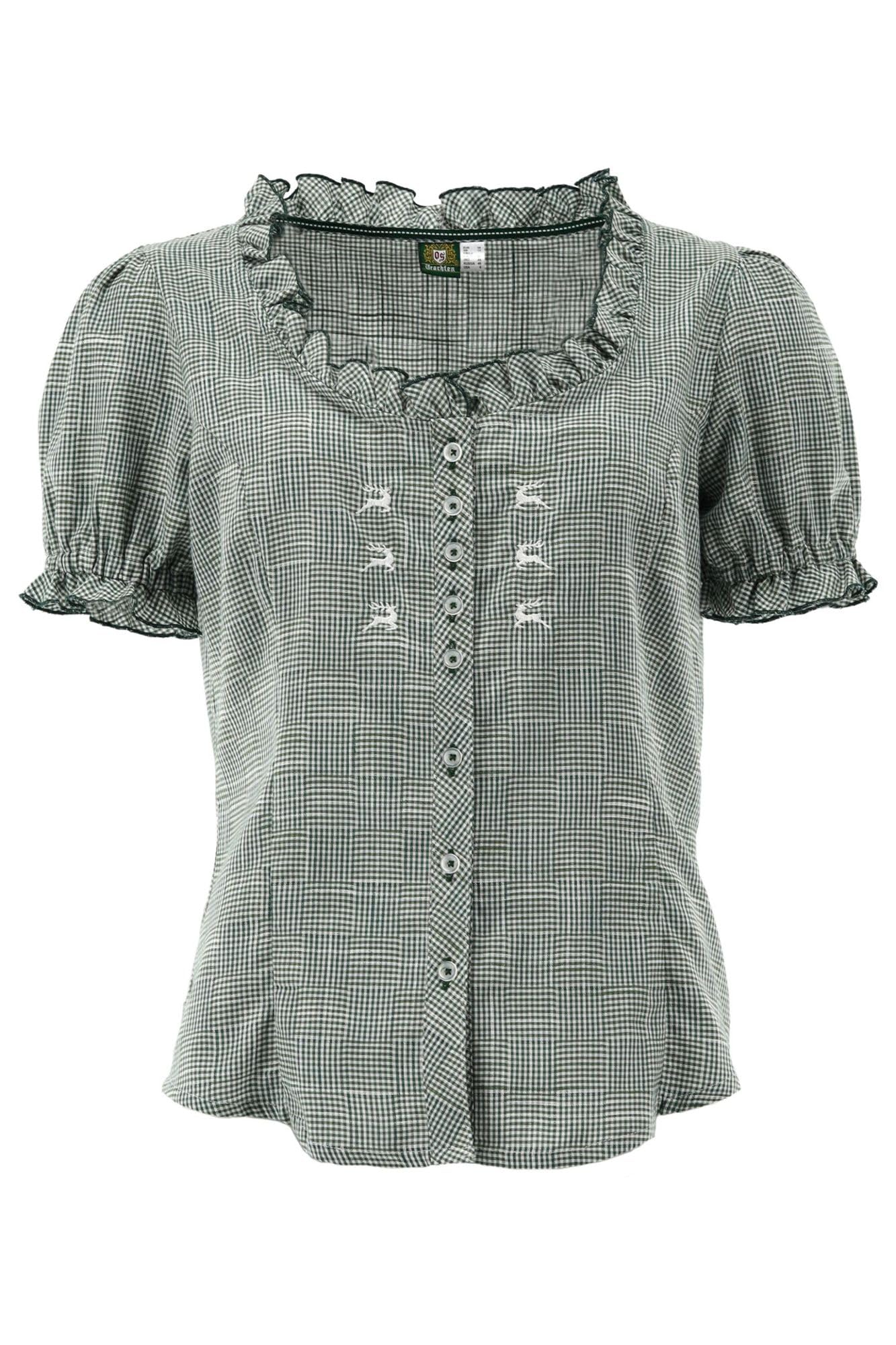 os-trachten-zerado-trachtenbluse-damen-kurzarm-gr-n image 3