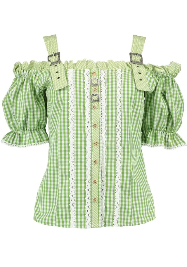 os-trachten-ximira-trachtenbluse-dunkelgr-n-tailliert image 1