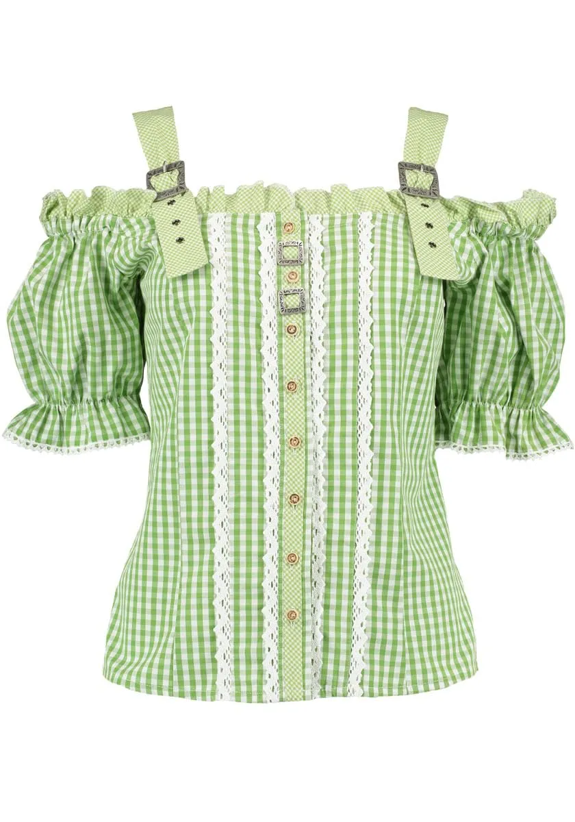 os-trachten-ximira-trachtenbluse-dunkelgr-n-tailliert image 1