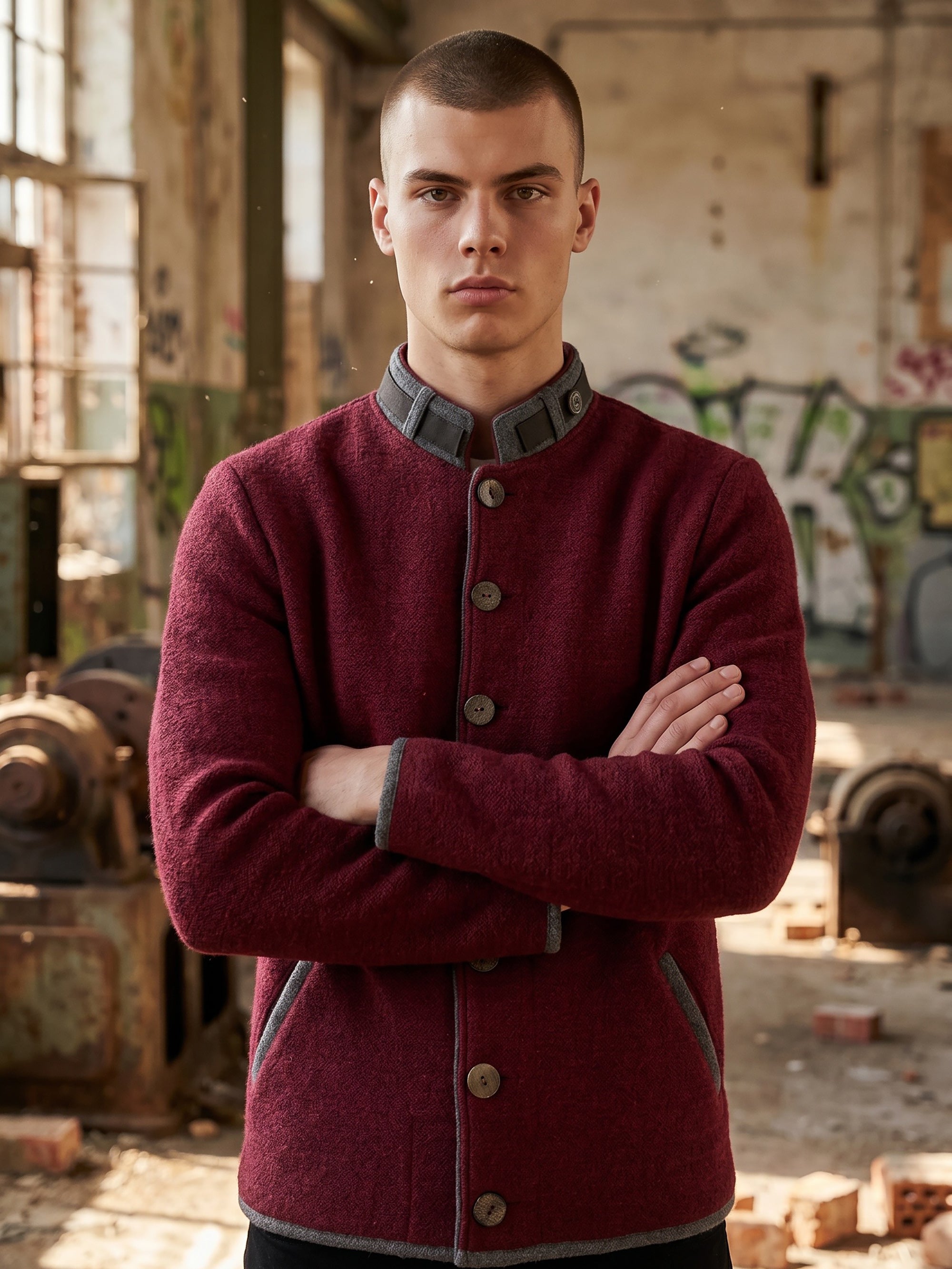 litzlfelder-jonas-strickjacke-herren-merlotrot-merinowolle image 3