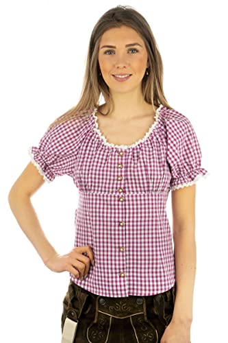 os-trachten-viwod-damen-trachtenbluse-kurzarm-dunkelrot-34-carmen image 8