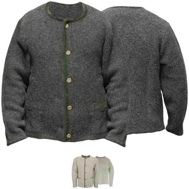 os-trachten-wolljanker-herren-strickjacke-anthrazit-54-xl-wolle image 1