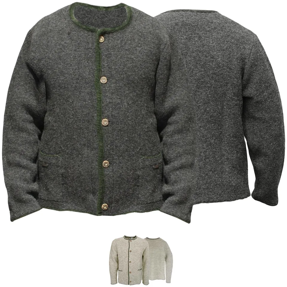 os-trachten-wolljanker-herren-strickjacke-anthrazit-54-xl-wolle image 1