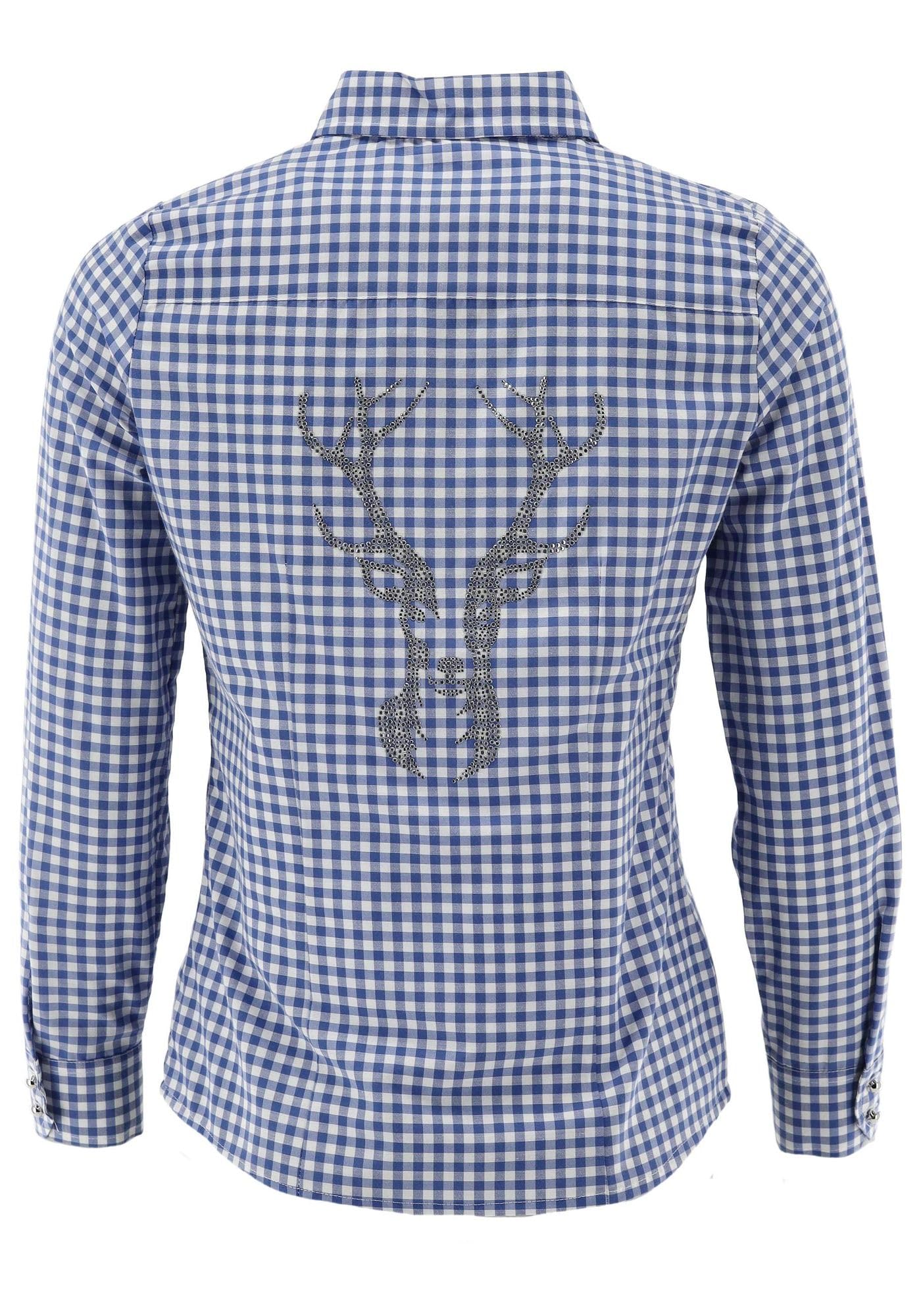 os-trachten-disara-trachtenbluse-tailliert-mittelblau image 2