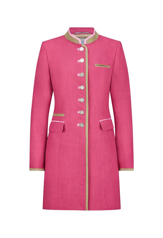 m-nchner-manufaktur-franzi-gehrock-leinenmantel-pink-lang image 1