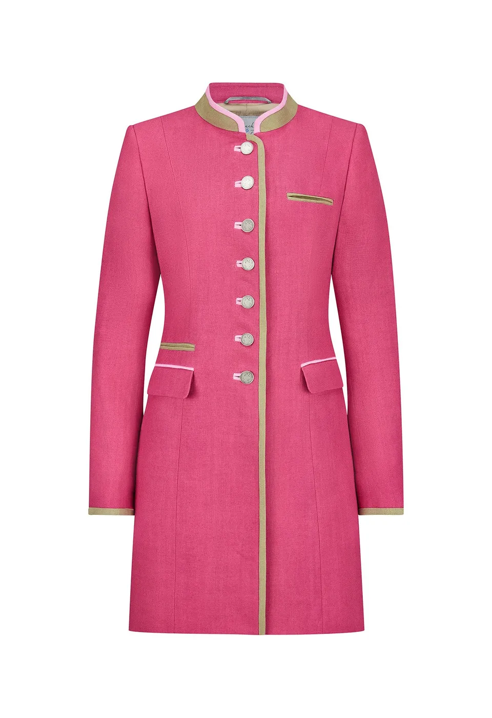 m-nchner-manufaktur-franzi-gehrock-leinenmantel-pink-lang image 1