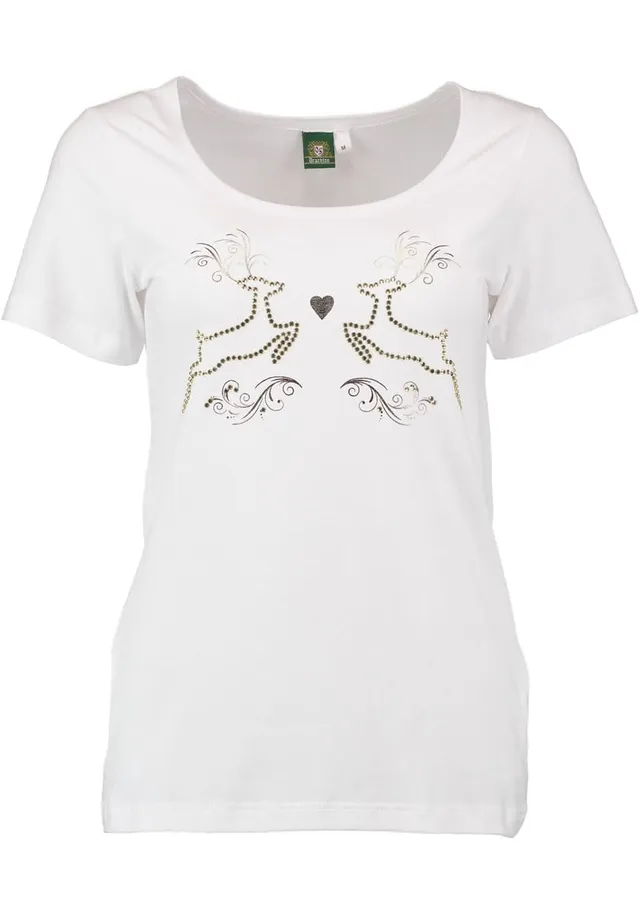 os-trachten-awewa-damen-trachtenshirt-kurzarm-hirsch-druck image 1