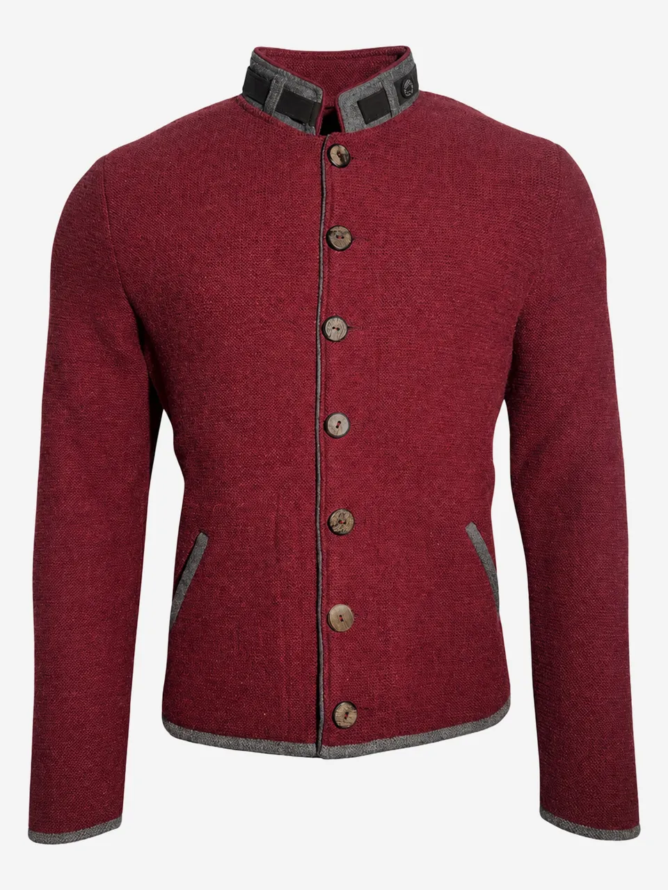 litzlfelder-jonas-strickjacke-herren-merlotrot-merinowolle image 1
