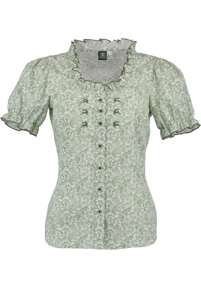os-trachten-lyosur-trachtenbluse-damen-kurzarm-gr-n-paisley image 1
