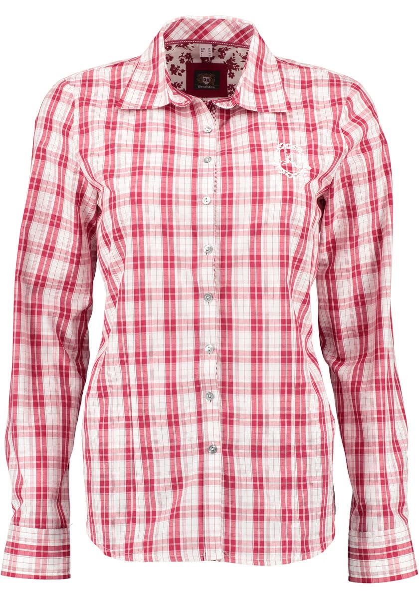 os-trachten-iraken-trachtenbluse-langarm-rot-wei-karo image 1