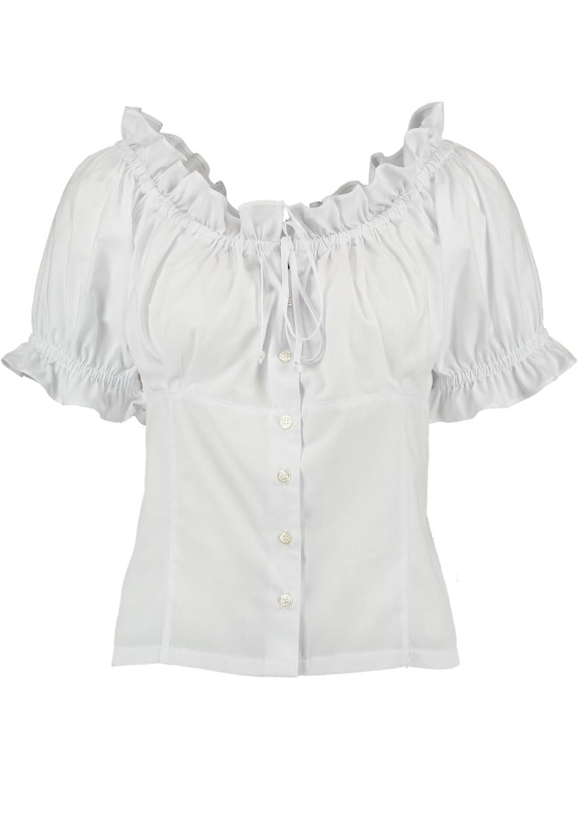 os-trachten-marxi-damen-trachtenbluse-kurzarm-rundhals-klassisch image 1