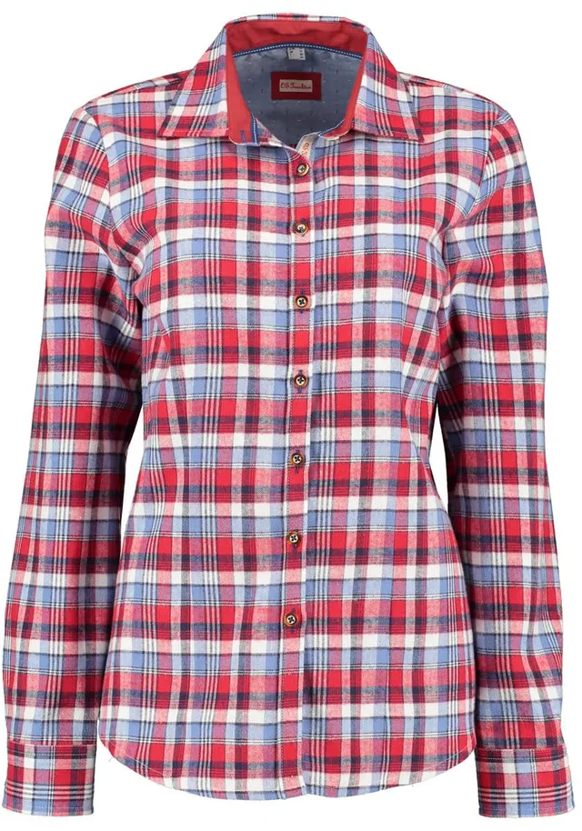 os-trachten-lumeru-damen-trachtenbluse-langarm-karo-flanell image 1
