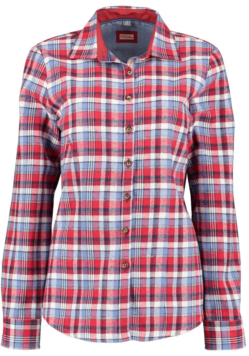 os-trachten-lumeru-damen-trachtenbluse-langarm-karo-flanell image 1