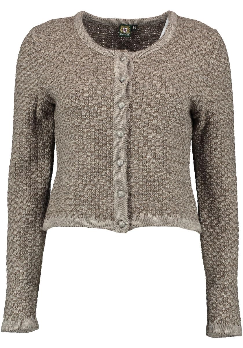 os-trachten-zelado-strickjacke-damen-ecrue-rundhals-offen image 1