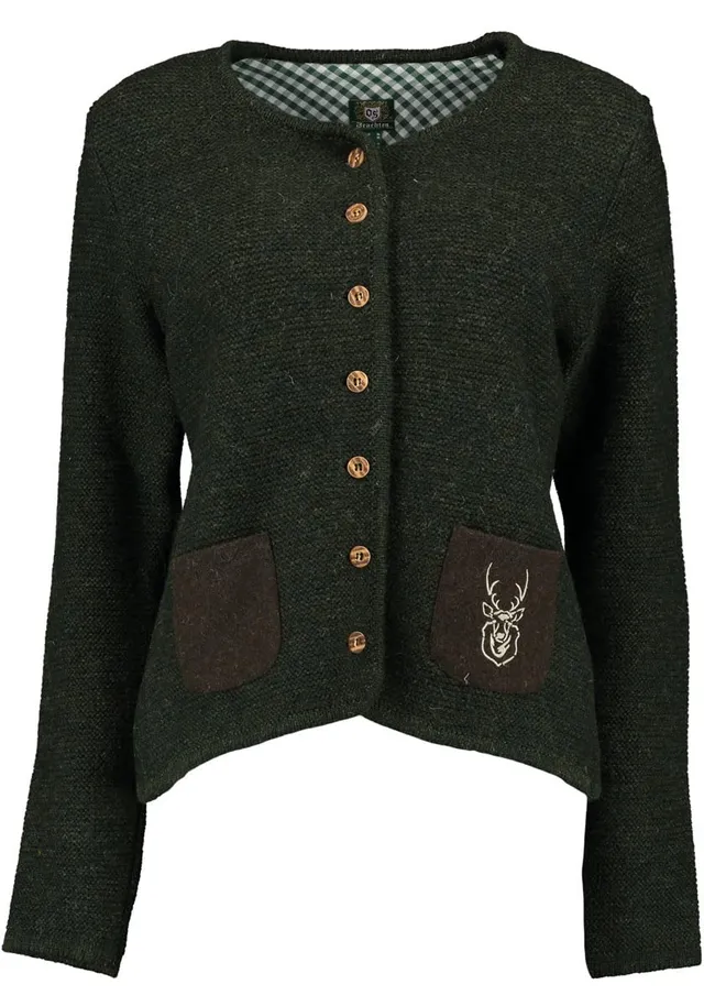 os-trachten-leunar-strickjacke-schurwolle-rundhals image 1