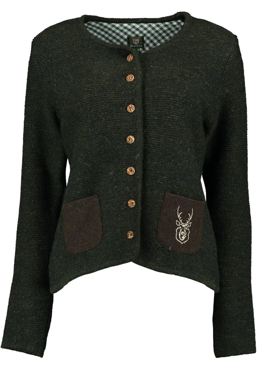os-trachten-leunar-strickjacke-schurwolle-rundhals image 1