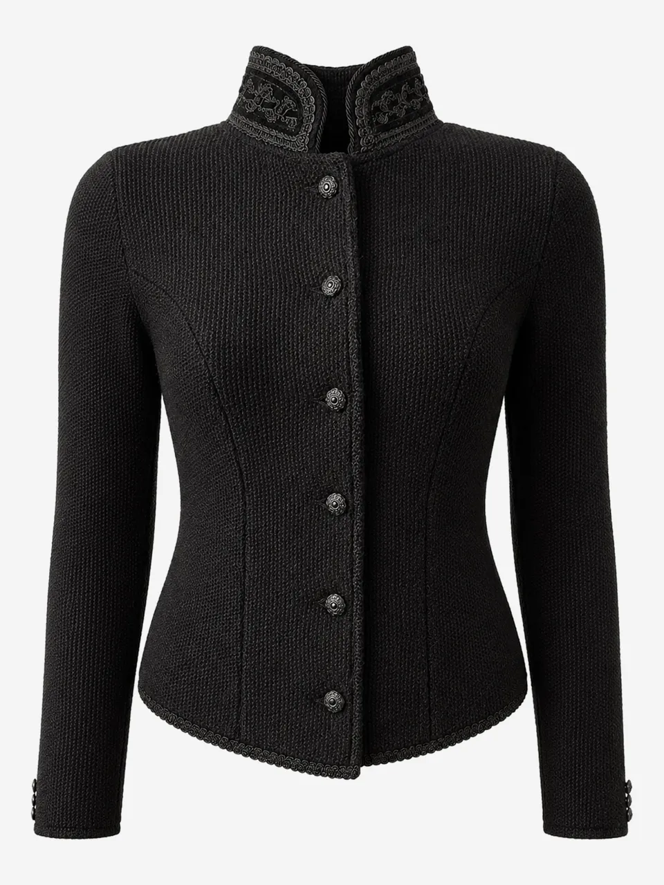 litzlfelder-caro-strickblazer-damen-schwarz-schurwolle image 1