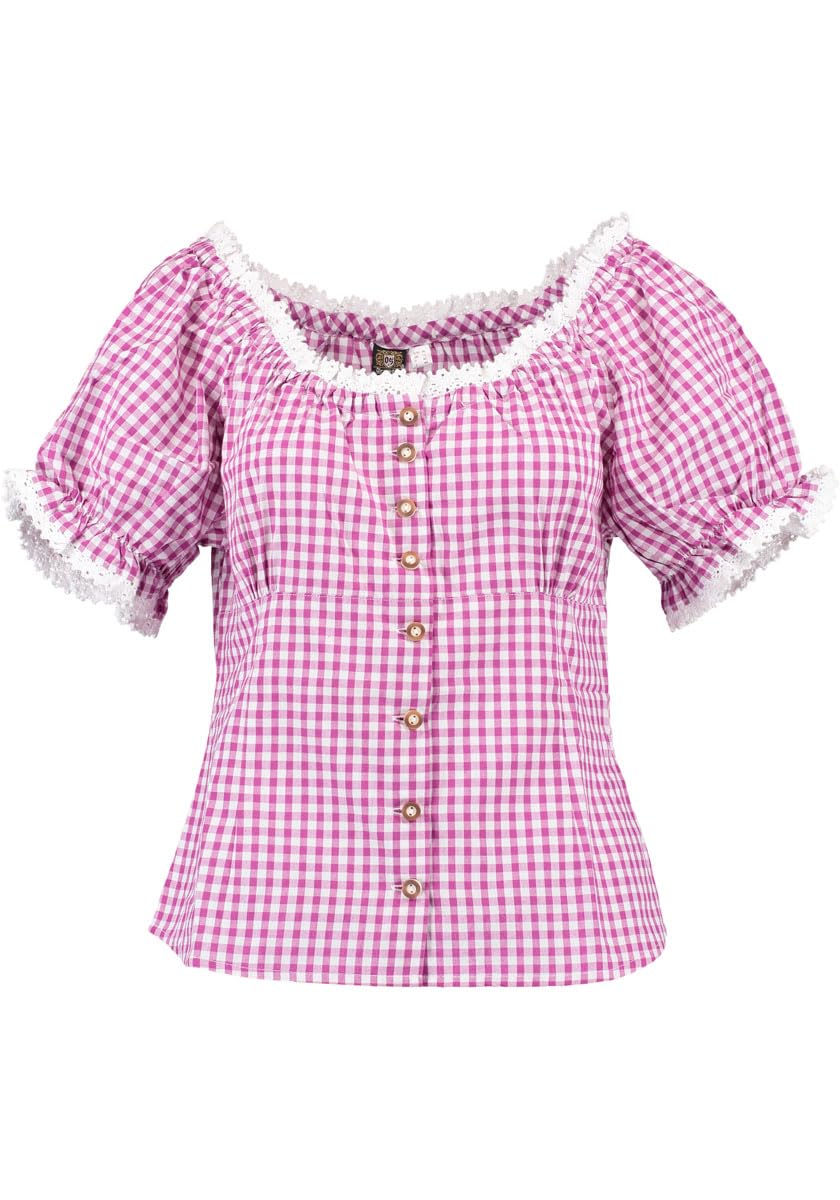 os-trachten-viwod-damen-trachtenbluse-kurzarm-dunkelrot-34-carmen image 1