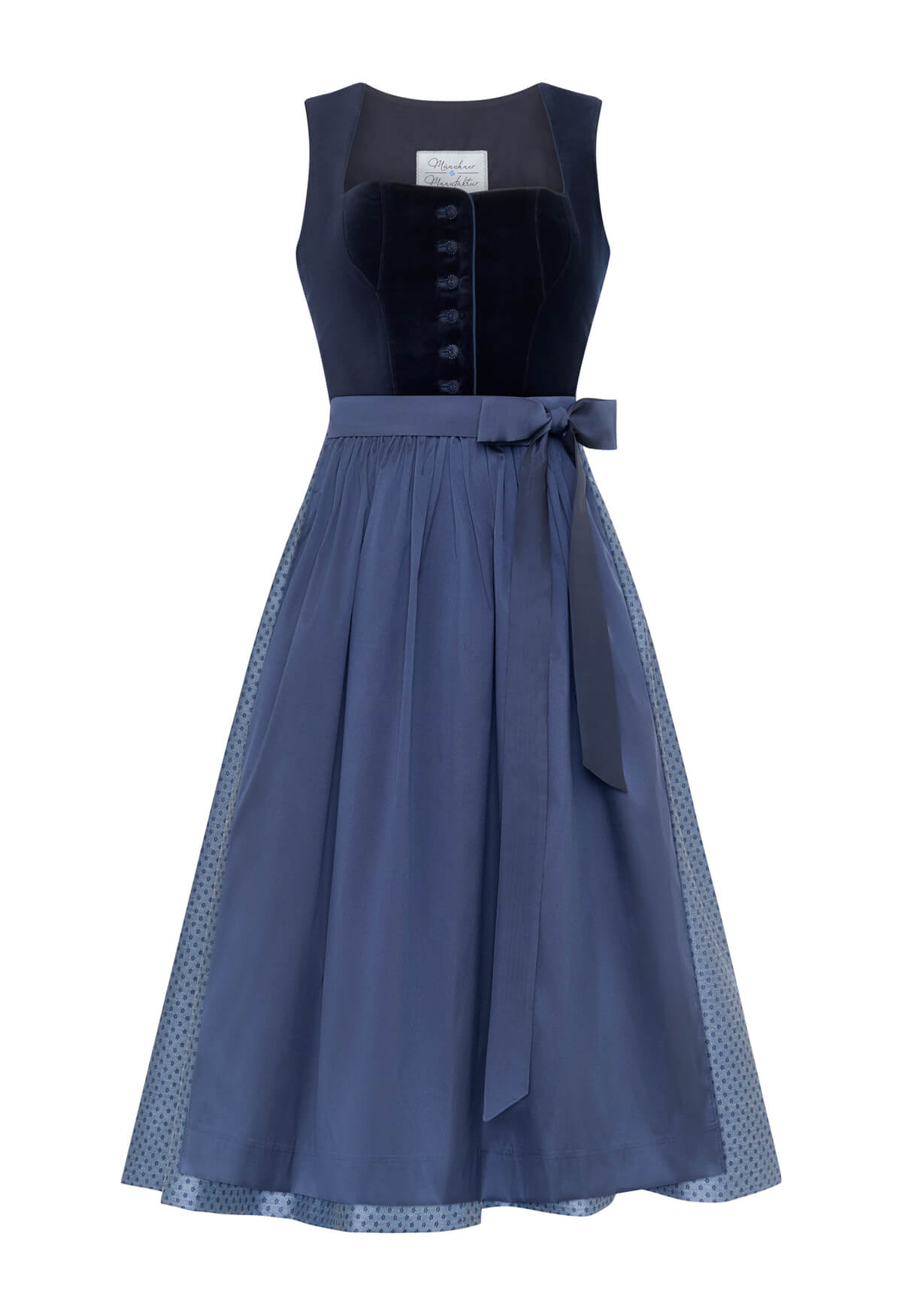 m-nchner-manufaktur-fanny-dirndl-samt-marine-mit-sch-rze image 1