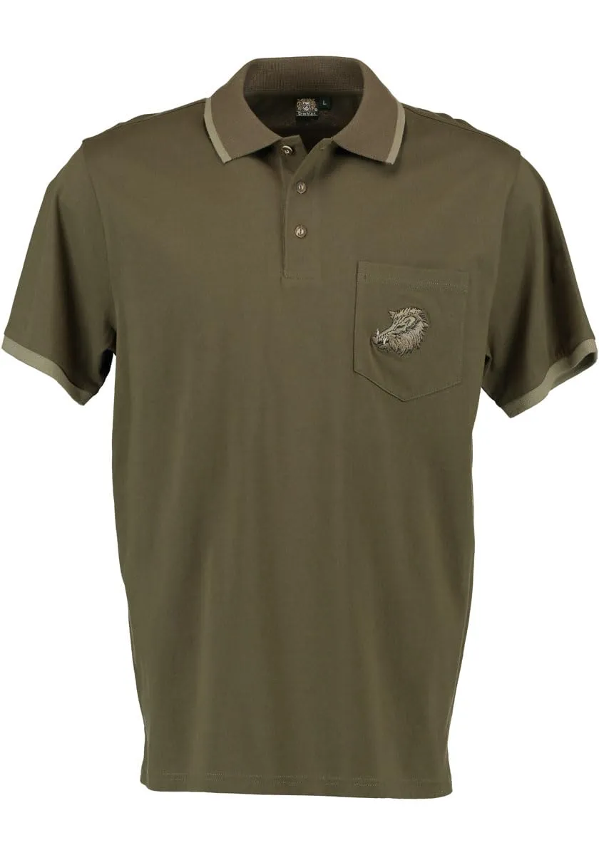 os-trachten-sonky-poloshirt-herren-kurzarm-oliv-regular-fit image 1