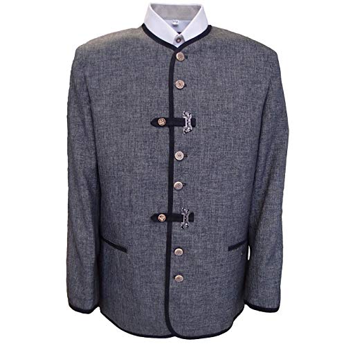 os-trachten-trachtenjanker-anthrazit-48-polyester-hirschhornkn-pfe image 2