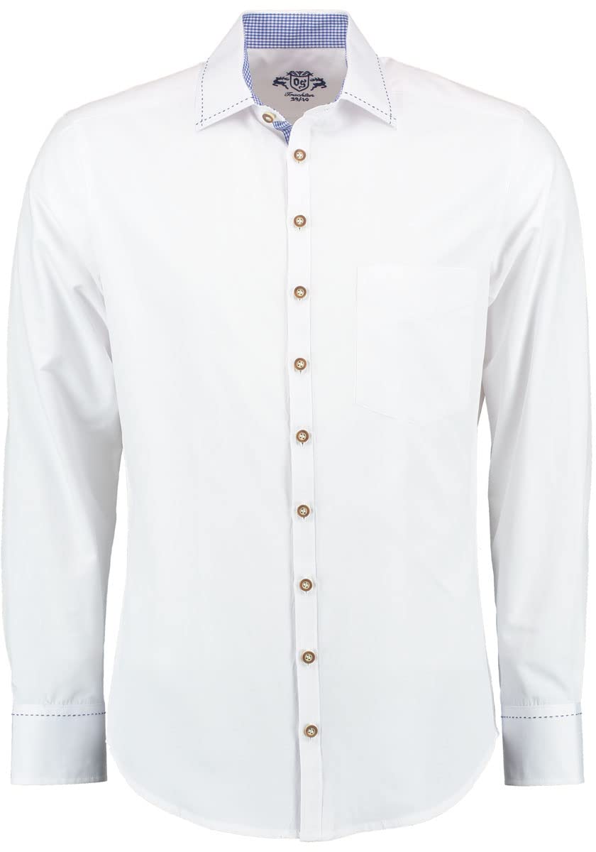 os-trachten-ulmoya-herren-trachtenhemd-wei-slim-fit-45-46 image 1