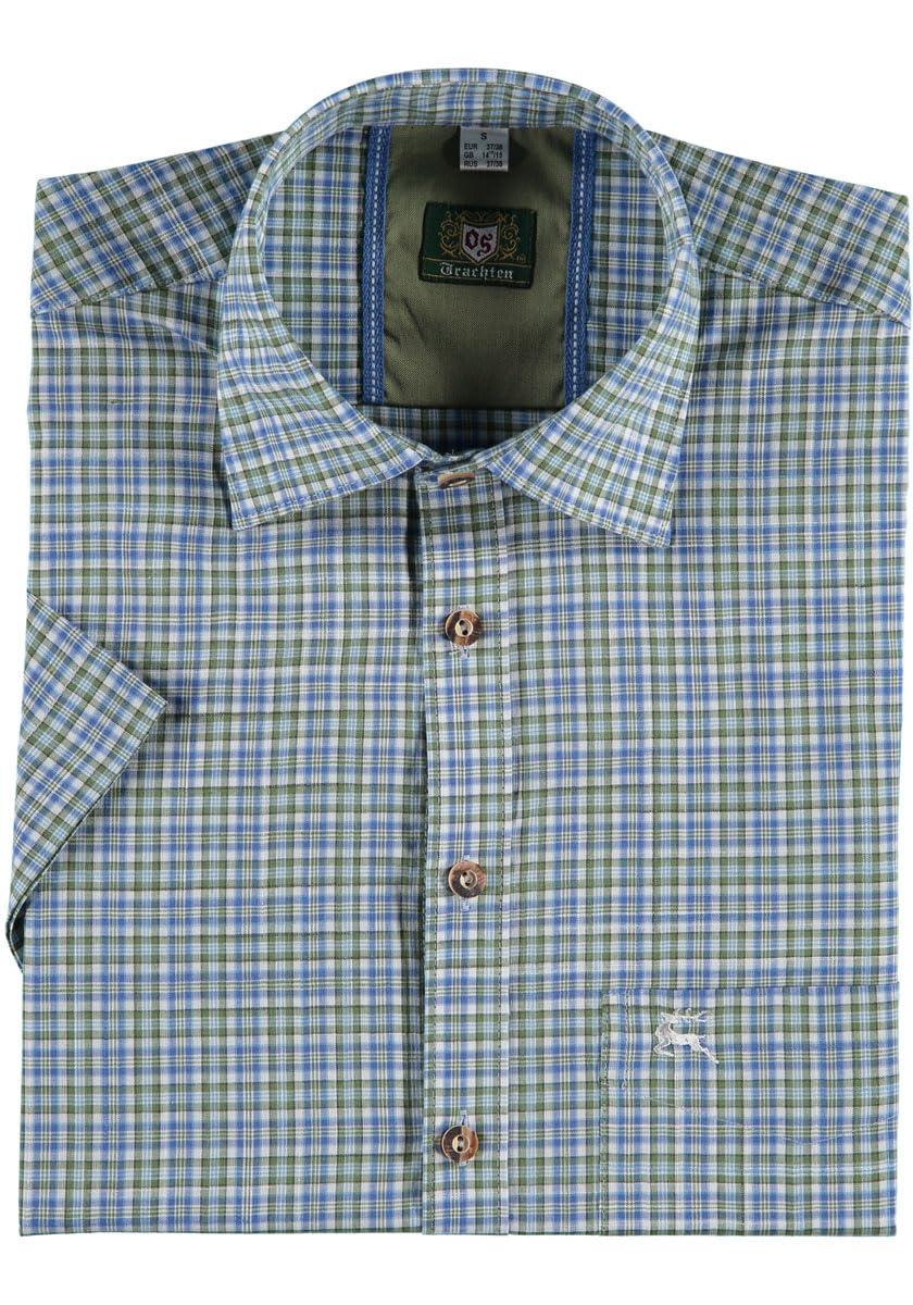os-trachten-gudio-trachtenhemd-kurzarm-jeans-37-38 image 1
