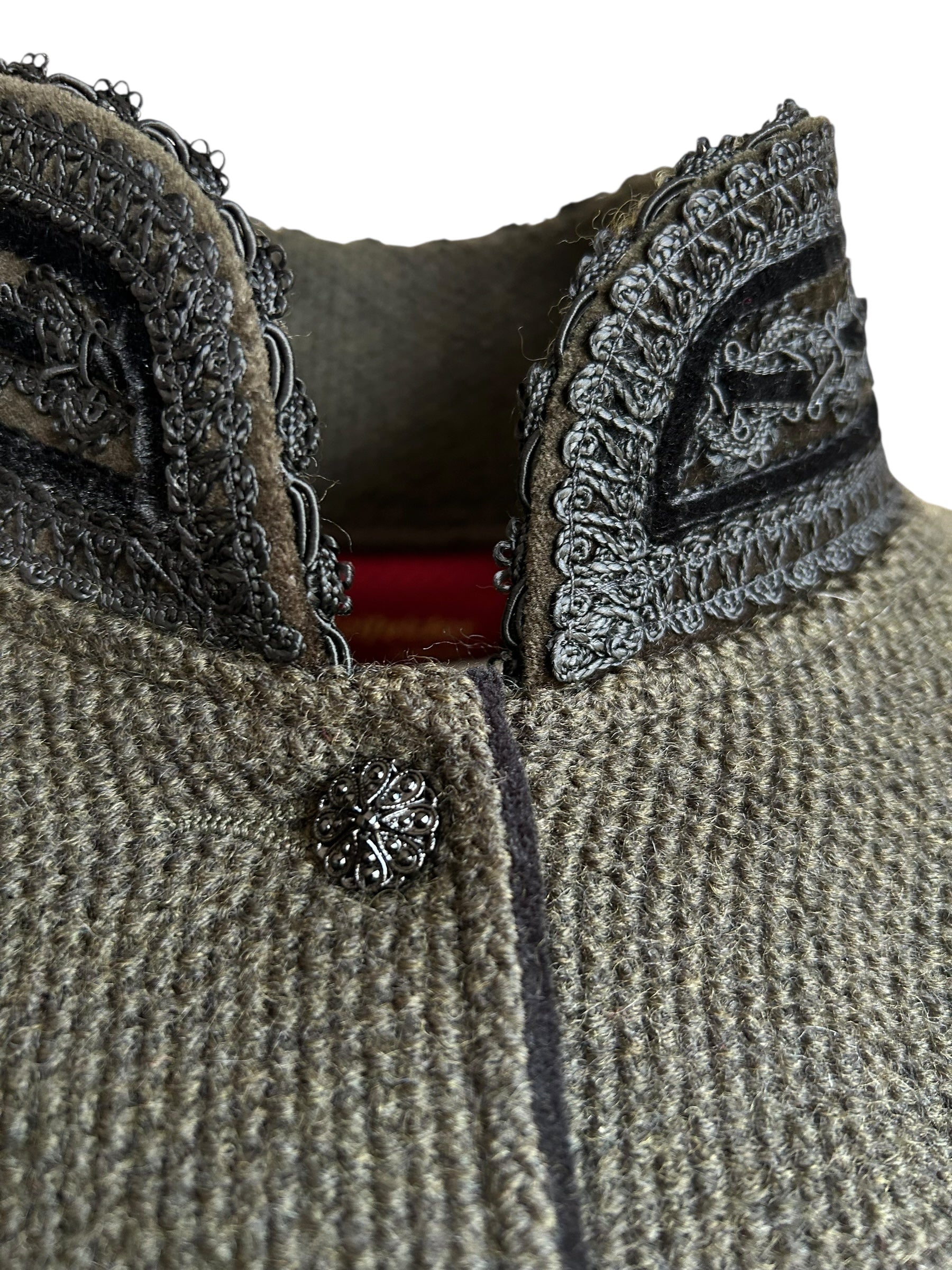 litzlfelder-strickblazer-caro-oliv-kammgarn image 3