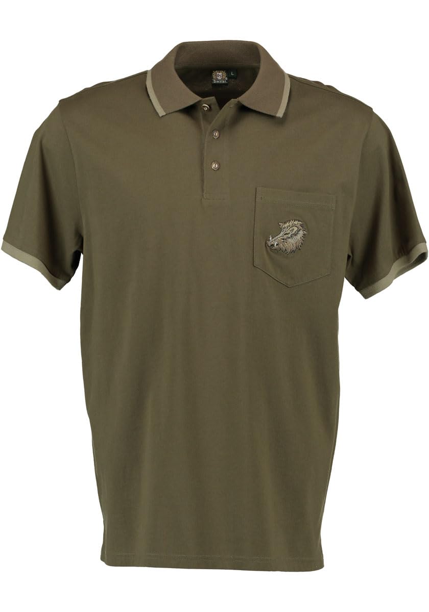 os-trachten-sonky-poloshirt-herren-kurzarm-oliv-regular-fit image 1