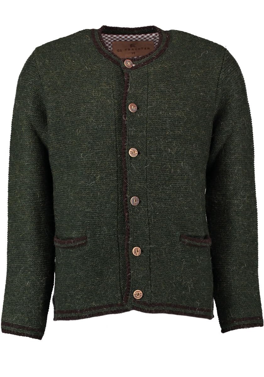 os-trachten-fudei-herren-strickjacke-wolle-rundhals-anthrazit image 6
