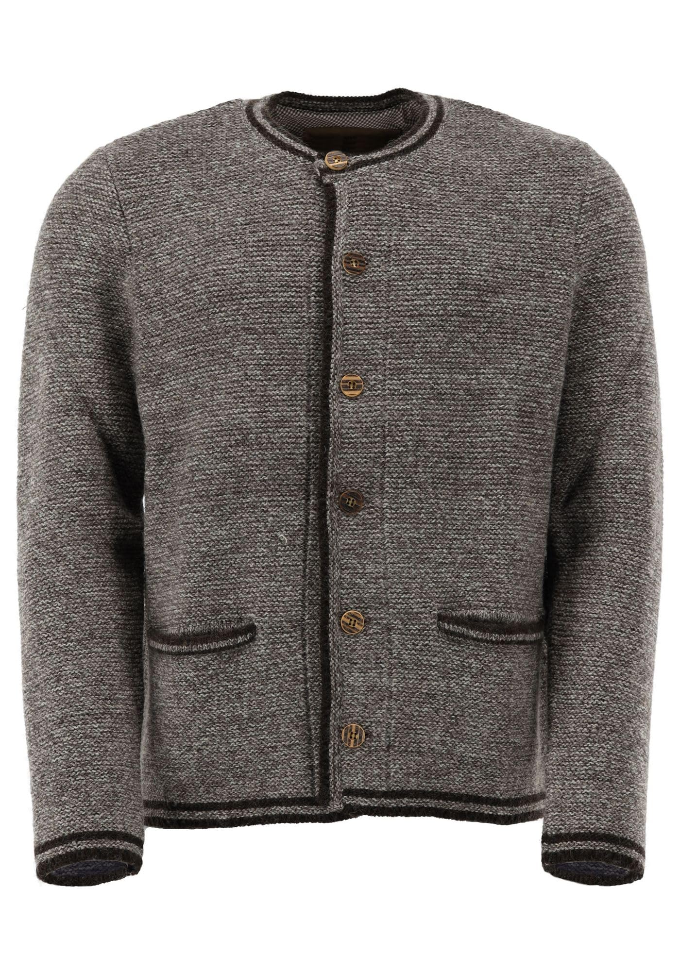 os-trachten-fudei-herren-strickjacke-wolle-rundhals-anthrazit image 3