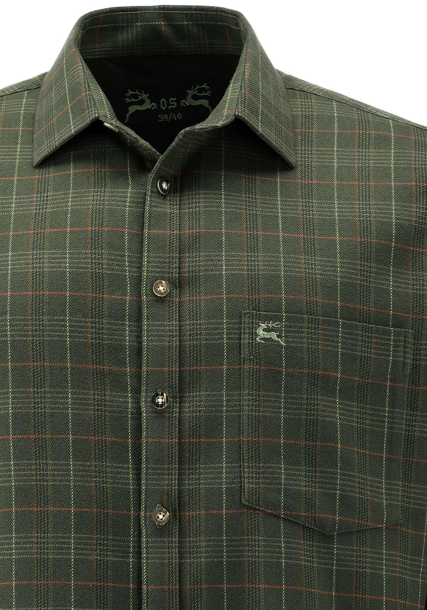os-trachten-jagdhemd-midat-slim-fit-herren-41-42-langarm image 3