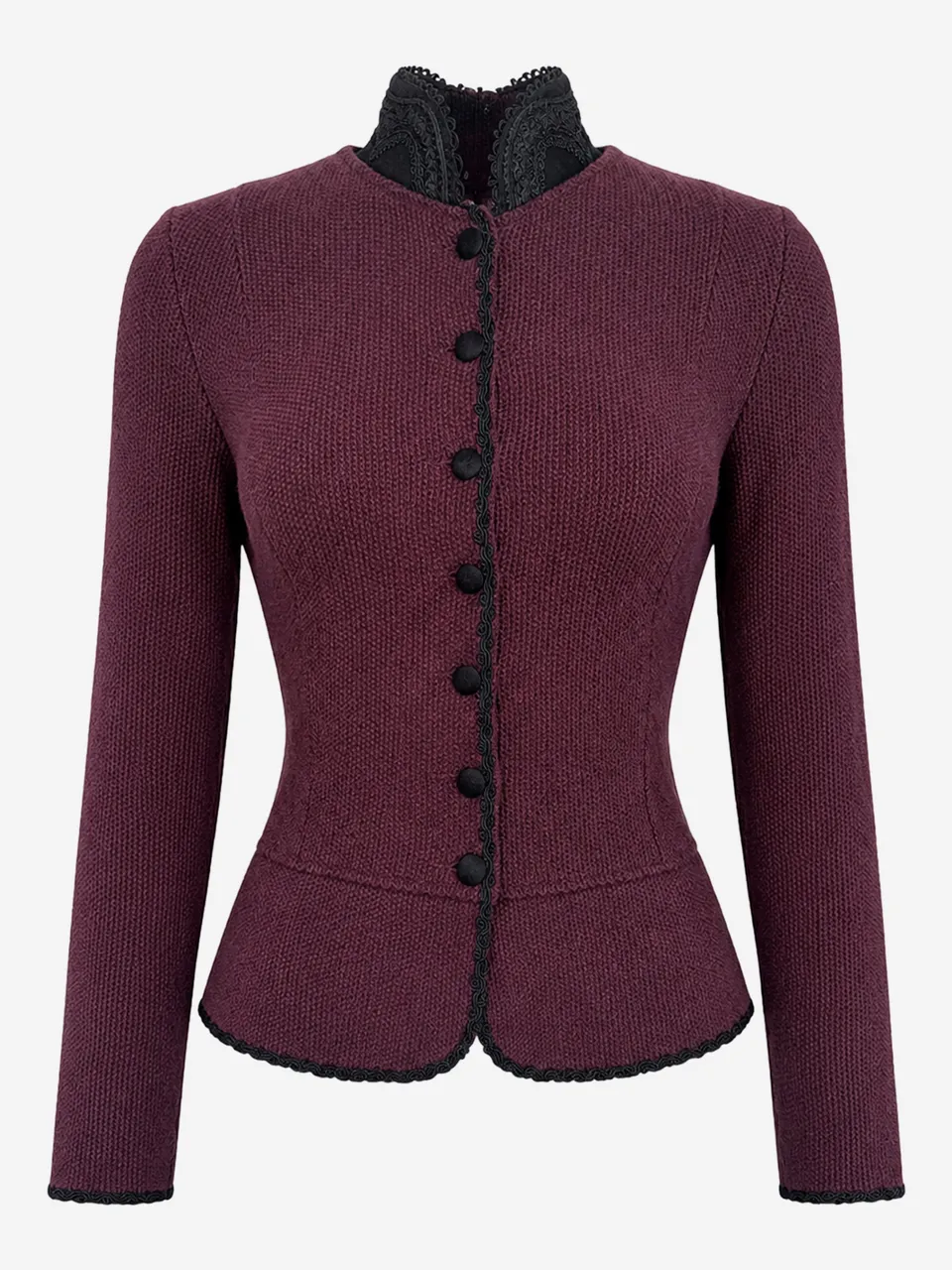 litzlfelder-lea-strickblazer-damen-rubinrot-schurwolle image 1